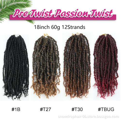 Fast Shipping 22 Inch Customised Pre Looped 30 Inch Crochet Hair 24 Inch Water Wave Pretwisted Pre Twisted Passion Twist Braid